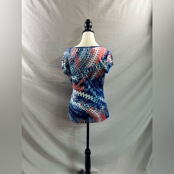 V Neck Faux Wrap Short Sleeve Top - Picture 4 of 4